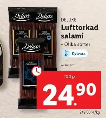 Lidl DELUXE Lufttorkad salami erbjuda