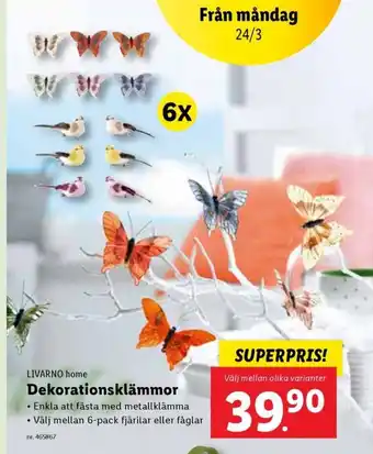 Lidl LIVARNO home Dekorationsklämmor erbjuda