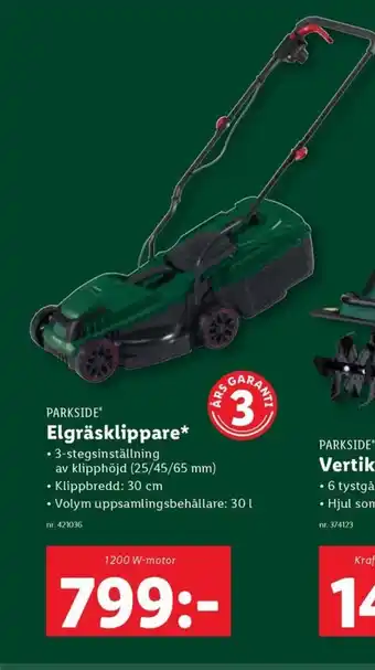 Lidl PARKSIDE Elgräsklippare* erbjuda