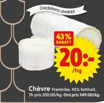 ICA Supermarket Chèvre Frankrike. 45% fetthalt. erbjuda