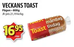 Matvärlden Tensta VECKANS TOAST erbjuda