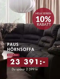 Möbelmästarna PAUS HÖRNSOFFA erbjuda