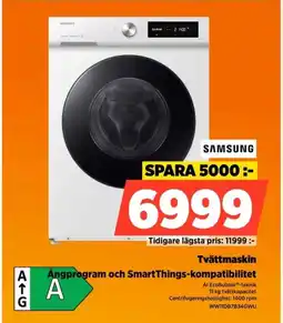 Power Tvättmaskin Angprogram och SmartThings-kompatibilitet erbjuda