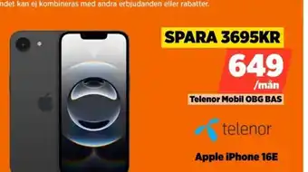 Power Apple iPhone 16E erbjuda