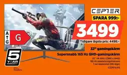 Power 32" gamingskärm Supersnabb 165 Hz QHD-gamingskärm erbjuda