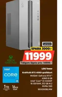 Power LOQ Tower Kraftfullt RTX 4060-grafikkort erbjuda