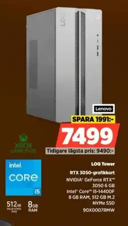 Power LOQ Tower RTX 3050-grafikkort NVIDIA® GeForce RTX™ erbjuda