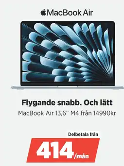 Power Flygande snabb. Och lätt MacBook Air 13,6” M4 från 14990kr erbjuda