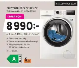 Elon ELECTROLUX EXCELLENCE Tvättmaskin XLNF64825N erbjuda