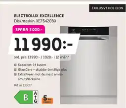 Elon ELECTROLUX EXCELLENCE Diskmaskin XE75420BX erbjuda