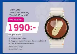 Elon SAMSUNG Smartklocka Galaxy Watch7 40 mm BT erbjuda