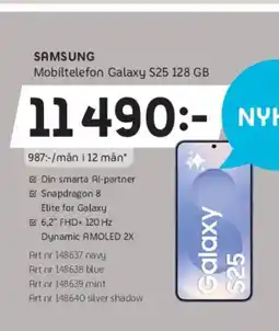 Elon SAMSUNG Mobiltelefon Galaxy S25 128 GB erbjuda