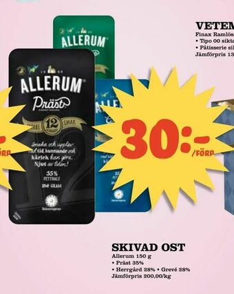 Bonum Matmarknad Skivad ost erbjuda