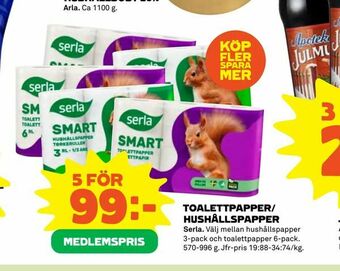 Coop Toalettpapper/ hushållspapper erbjuda