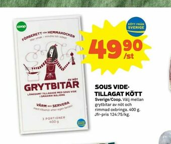 Coop Forum Sous videtillagat kött erbjuda