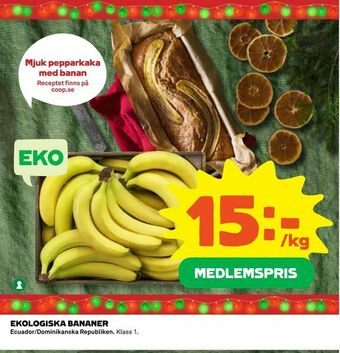 Coop Daglivs Ekologiska bananer erbjuda