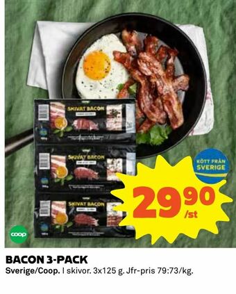Coop Daglivs Bacon 3-pack erbjuda