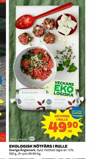 Coop Daglivs Ekologisk nötfärs i rulle erbjuda