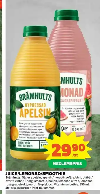 Coop Daglivs Juice/lemonad/smoothie erbjuda