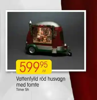 EKO Vattenfylld röd husvagn med tomte erbjuda