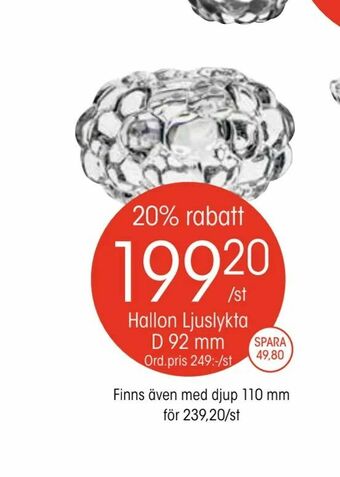 EKO Hallon Ljuslykta D 92 mm erbjuda