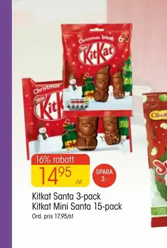 EKO Kitkat Santa 3-pack Kitkat Mini Santa 15-pack erbjuda