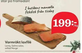 Hemköp Varmrökt laxfilé Blodpudding erbjuda