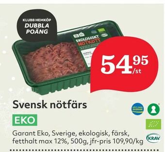 Hemköp Svensk nötfärs erbjuda