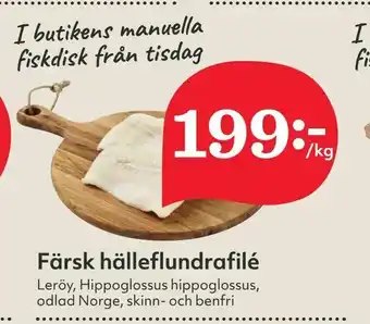 Hemköp Färsk hälleflundrafilé Svensk fläskkarré erbjuda