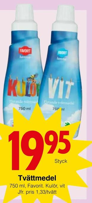 Matöppet Tvättmedel erbjuda