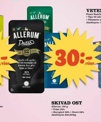 Nelins Skivad ost erbjuda