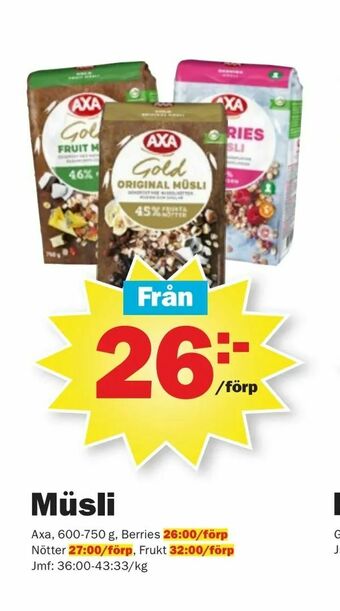 Pekås Müsli erbjuda