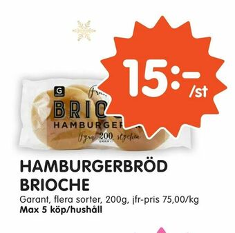 Tempo Hamburgerbröd brioche erbjuda