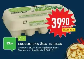 Willys Ekologiska ägg 15-pack erbjuda
