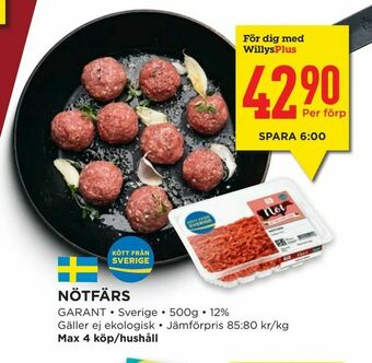 Willys Hemma Nötfärs erbjuda
