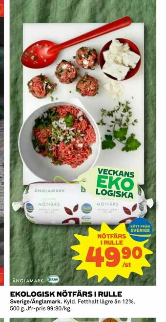 Coop Ekologisk nötfärs i rulle erbjuda