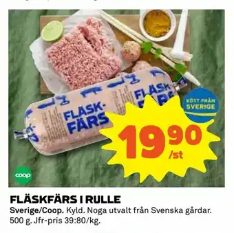 Coop Fläskfärs i rulle erbjuda