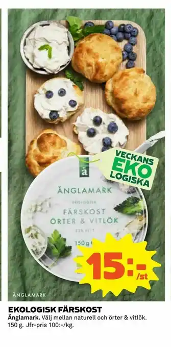 Coop Ekologisk färskost erbjuda