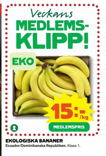 Coop Ekologiska bananer erbjuda