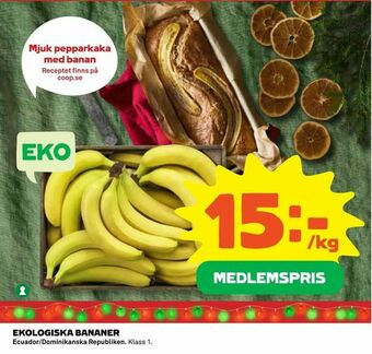 Coop Konsum Ekologiska bananer erbjuda