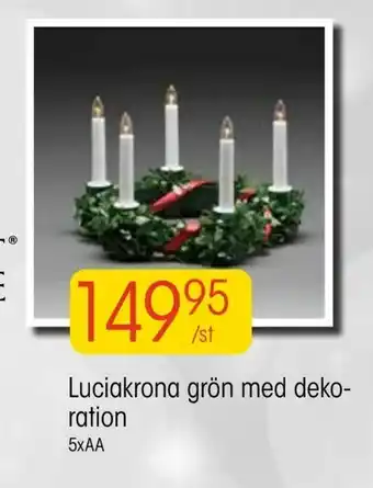 EKO Luciakrona grön med dekoration erbjuda