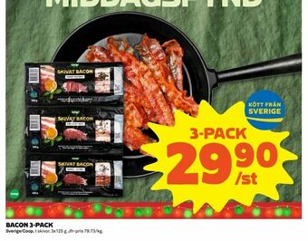 Coop Extra Bacon 3-pack erbjuda