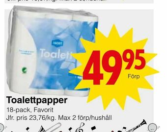 Matöppet Toalettpapper erbjuda