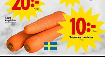 Matöppet Svenska morötter erbjuda