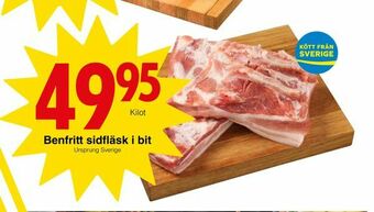 Matöppet Benfritt sidfläsk i bit erbjuda