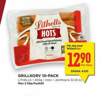 Willys Hemma Grillkorv 10-pack erbjuda
