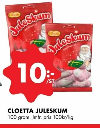 ÖoB Cloetta juleskum erbjuda
