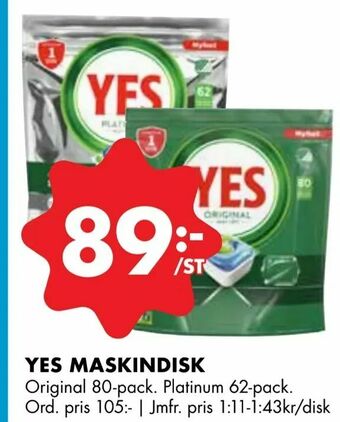ÖoB Yes maskindisk erbjuda