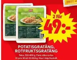 ICA Maxi POTATISGRATÄNG, ROTFRUKTSGRATÄNG erbjuda