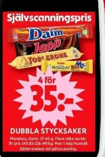 ICA Maxi DUBBLA STYCKSAKER erbjuda